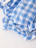 Load image into Gallery viewer, Fall Thanksgiving& Halloween Blue Pumpkin Smock Embroidery Baby Girl Romper