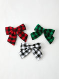 Load image into Gallery viewer, Winter Christmas Plaid Bow Hair Clip
