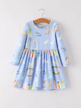 Load image into Gallery viewer, Winter Christmas Nativity Print Girls Long Sleeve Dress