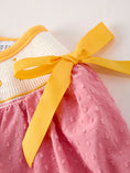 Load image into Gallery viewer, Fall Thanksgiving Turkey Leaf Embroidery Smocking Bow Girls Dress