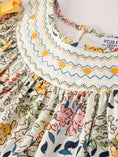 Load image into Gallery viewer, Fall Embroidery Smocking Bow Floral Leaf Baby Girls Dress