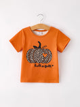 Load image into Gallery viewer, Fall Thanksgiving/Halloween Leopard Short sleeve O-neck T-shirt