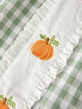 Load image into Gallery viewer, Fall Halloween & Thanksgiving Pumpkin Applique Plaid Green Girls Dress