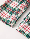 Load image into Gallery viewer, Christmas Jonjon Plaid Smocking Embroidered Boys Romper
