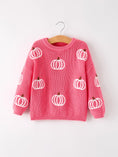 Load image into Gallery viewer, Fall Girls Thanksgiving Halloween Pumpkin Pink Pullover Sweater