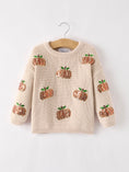 Load image into Gallery viewer, Thanksgiving Pumpkin Sequin Sweater – Beige, Perfect for Fall