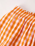 Load image into Gallery viewer, Fall Turkey Embroidered Boy Set – Orange Checkered with Thanksgiving Details