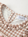 Load image into Gallery viewer, Christmas Vintage-Style Plaid Dress with Embroidered Gingerbread and Bows