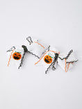 Load image into Gallery viewer, Halloween Pumpkin Hair Bows: White Ribbon Design(2PCS)
