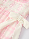 Load image into Gallery viewer, Pink Plaid Ruffle Ballet Shoe Embroidery Long Sleeve Romper