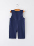 Load image into Gallery viewer, Christmas Holiday Celebration Baby Boys Romper: Navy with Santa Sleigh