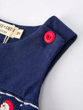 Load image into Gallery viewer, Christmas Holiday Celebration Baby Boys Romper: Navy with Santa Sleigh