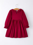 Load image into Gallery viewer, Christmas Smocking Embroidered Girls Dress with Green Plaid Bow
