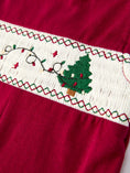 Load image into Gallery viewer, Christmas Tree Dog Smocking Embroidered Baby Boys Romper