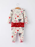 Load image into Gallery viewer, Cute Baby Girls Romper – Red & White Valentine Baby Pajamas