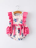 Load image into Gallery viewer, Christmas Characters Love Print Ruffled Baby Romper