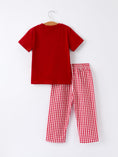 Load image into Gallery viewer, Christmas Smocking Embroidered Christmas Tree Plaid Boys Set