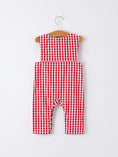 Load image into Gallery viewer, Christmas Smocking Embroidered Christmas Tree Plaid Plaid Baby Boy Romper
