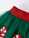 Load image into Gallery viewer, Christmas Candy Cane Sequin Applique Green Tulle Skirt