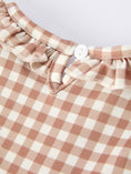 Load image into Gallery viewer, Christmas Vintage-Style Plaid Embroidered Gingerbread and Bows Girls Romper