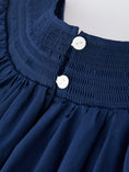 Load image into Gallery viewer, Christmas Navy Blue Nativity Smocking Embroidered Dress