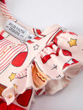 Load image into Gallery viewer, Baby Girl Romper with Red Bows Baseball Print