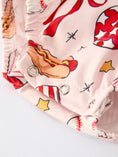 Load image into Gallery viewer, Baby Girl Romper with Red Bows Baseball Print