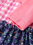 Load image into Gallery viewer, Pink Autumn Patchwork Floral & Plaid Long Sleeve Girls Dress