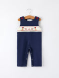 Load image into Gallery viewer, Baby Boys Romper – Dog Baseball Smocking Embroidery Outfit