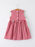 Load image into Gallery viewer, Mommy & Me Girl Dress – Dog Baseball Smocking Embroidery Outfit