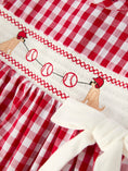 Load image into Gallery viewer, Mommy & Me Girl Dress – Dog Baseball Smocking Embroidery Outfit