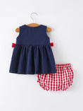 Load image into Gallery viewer, Baby Girls Bloomers Romper Set – Dog Baseball Smocking Embroidery Outfit