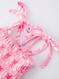 Load image into Gallery viewer, Baby Girl Pink Baseball Bow Print Romper Summer Outfit