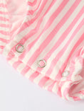 Load image into Gallery viewer, Baby Girls Baseball Embroidery Romper – Pink Stripe Casual Outfit