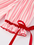 Load image into Gallery viewer, Girls Summer Baseball Embroidery Dress – Pink Stripe Casual Outfit