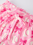 Load image into Gallery viewer, Girls Baseball Bow Print Pajama Set Short Sleeve Pink