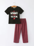 Load image into Gallery viewer, Valentine's Day Letter Print Top + Plaid Pants Boys Set