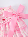 Load image into Gallery viewer, Valentine's Day Pink Plaid Smocked Heart Embroidery Girls Romper