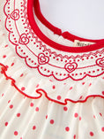 Load image into Gallery viewer, Valentine's Day Polka Dot Girls' Dress with Smocking Embroidery