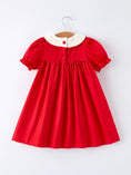 Load image into Gallery viewer, Red Ruffle Heart Embroidered Girls Dress - Valentine Style