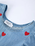 Load image into Gallery viewer, Denim Heart Dress for Girls – Long Sleeve Valentine Outfit