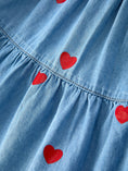 Load image into Gallery viewer, Denim Heart Dress for Girls – Long Sleeve Valentine Outfit