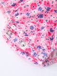 Load image into Gallery viewer, Girls Valentine's Day Floral Ruffle Smocking Baby Bubble Romper