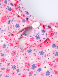 Load image into Gallery viewer, Girls Valentine's Day Floral Ruffle Smocking Baby Bubble Romper