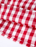 Load image into Gallery viewer, Valentine Red Plaid Dress with Smocked Heart Dog Detail and Bows