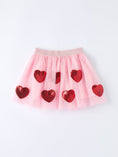 Load image into Gallery viewer, Girls' Valentine's Day Skirt with Sequined Heart Appliques