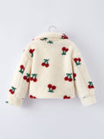 Load image into Gallery viewer, Cherry Plush Jacket for Girls – Zip-Up Winter Coat