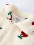 Load image into Gallery viewer, Cherry Plush Jacket for Girls – Zip-Up Winter Coat
