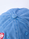 Load image into Gallery viewer, Blue Baseball Bow Applique Kids Hat