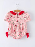 Load image into Gallery viewer, Spring Ladybug Smocked Embroidered Baby Girls Romper